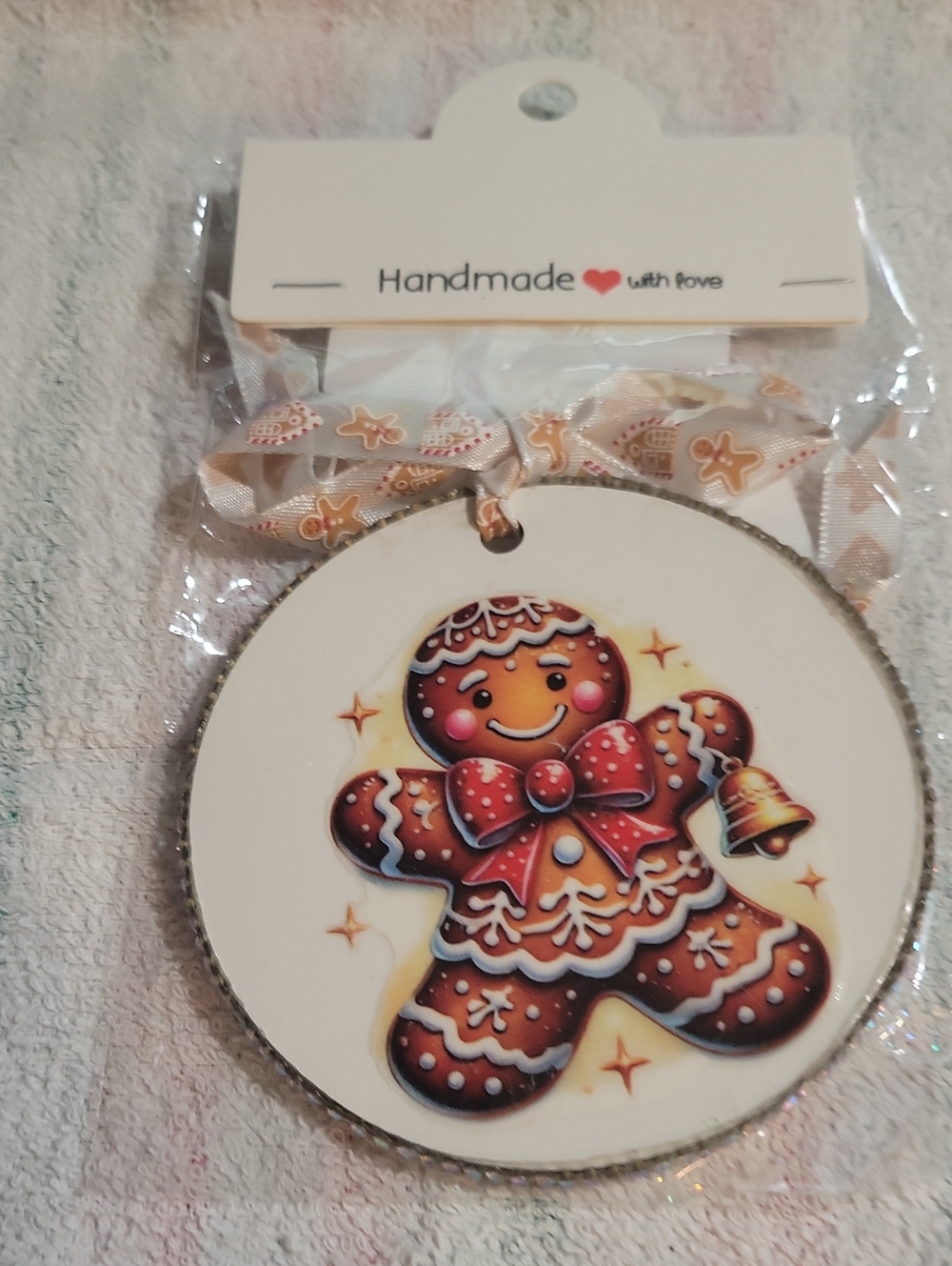 Handmade Gingerbread Ornament Holiday Decoration - Brown